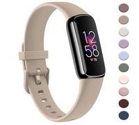 AK Bracelet de sport compatible avec Fitbit Luxe pour homme et femme - Bracelets de rechange en silicone souple pour traqueur d'activité et de bien-être Fitbit Luxe - Taille S - Thé au lait