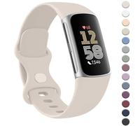 AK Bracelet pour Fitbit Charge 6/5 - Bracelet de rechange classique en silicone souple pour homme et femme (taille L, lumière étoilée)