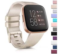AK Bracelets de sport compatibles avec Fitbit Versa, bracelets de rechange en élastomère souple multicolore pour montre Fitbit Versa Lite (champagne doré, taille L)