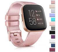 AK Bracelets de sport compatibles avec Fitbit Versa, bracelets de rechange en élastomère souple multicolore pour montre Fitbit Versa Lite (or rose, taille S)