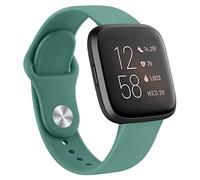 AK Bracelets en silicone compatibles avec Fitbit Versa 2/Fitbit Versa/Versa Lite/Versa SE pour homme et femme, bracelet souple classique de rechange pour montre intelligente Fitbit Versa 2 (vert sapin)