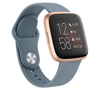 AK Bracelets en silicone compatibles avec Fitbit Versa 2/Fitbit Versa/Versa Lite/Versa SE pour homme et femme, bracelets de sport classiques et souples pour montre intelligente Fitbit Versa 2 (bleu gris)