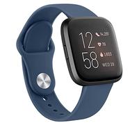 AK Bracelets en silicone compatibles avec Fitbit Versa 2/Fitbit Versa/Versa Lite/Versa SE pour homme et femme, bracelets de sport classiques et souples pour montre intelligente Fitbit Versa 2 (bleu marine)