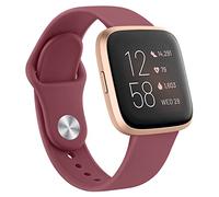 AK Bracelets en silicone compatibles avec Fitbit Versa 2/Fitbit Versa/Versa Lite/Versa SE pour homme et femme, bracelet souple classique de rechange pour montre intelligente Fitbit Versa 2 (rouge vin)