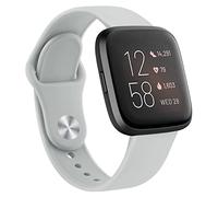 AK Bracelets en silicone compatibles avec Fitbit Versa 2/Fitbit Versa/Versa Lite/Versa SE pour homme et femme, bracelets de sport classiques et souples pour montre intelligente Fitbit Versa 2 (gris)