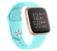 AK Bracelets en silicone compatibles avec Fitbit Versa 2/Fitbit Versa/Versa Lite/Versa SE pour homme et femme, bracelets de sport classiques et souples pour montre intelligente Fitbit Versa 2 (bleu clair)