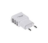 AK-CH-05 - Adaptateur secteur - 15 watt - 3.1 A - 3 connecteurs de sortie (USB) - blanc