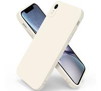 AK Coque iPhone XR, Coque en Liquide Silicone Conçue pour iPhone XR, Étui de Protection Antichoc Ultra Mince avec Doublure Douce en Microfibre Anti-Rayures, 6.1 Pouces (Blanc)