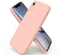 AK Coque iPhone XR, Coque en Liquide Silicone Conçue pour iPhone XR, Étui de Protection Antichoc Ultra Mince avec Doublure Douce en Microfibre Anti-Rayures, 6.1 Pouces (Rose)