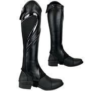 AK Demi-Chaps d'équitation en Cuir Pleine Fleur Doux et Sportif avec Ajustement serré Horse Riding Half Chaps AKRS-1604 (L, Black)