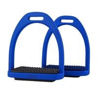 AK Étriers en Plastique pour Cheval Baspro, Haute Résistance, Plastique de Qualité Durable, Étriers de Sécurité Équestres avec Semelles Antidérapantes en Caoutchouc Modèle 6047-02 (Bleu Royal, 4.75'')