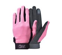 AK Ever Last Micro Suède Gant d'équitation Toutes Saisons Horse Riding Gloves AKRS-5298 (Black/Pink, M)