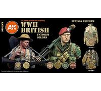 AK Interactive 3G WWII British Uniform Colors - Vernice e accessori per modellazione plastica, articolo # AK-11636