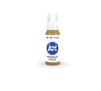 AK Interactive – Peinture acrylique 3rd Gen – Or métallique – 17 ml