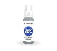 AK Interactive Peinture 3rd Gen Metallic Silver – Argent métallique – 17 ml