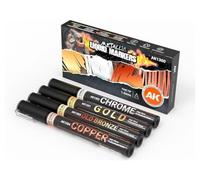 AK Interactive AK1300 METALLIC Liquid Marker SET (4pcs)