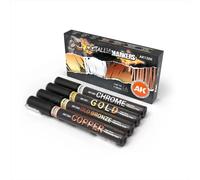 AK Interactive – Ensemble de marqueurs liquides AK1300 METALLIC – 4 pièces
