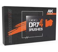 AK Interactive Pinceau Synthetique - Dry Coffret 4 Pinceaux