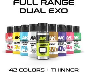 Ak Interactive Pot de Peinture Dual Exo - Full Range (42 Ref + Thinner)