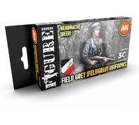 AK Interactive Set peinture acrylique 3Gen AK11627 Uniformes German Field Grey – 6 x 17 ml