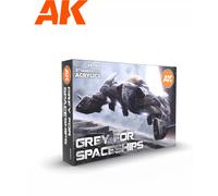 AK Interactive AK11614 Set Couleurs Gris pour Vaisseaux Spatiaux 6x17ml