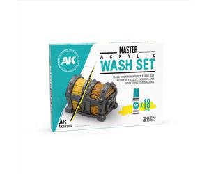 Ak Interactive Set de Peinture - Master Acrylic Wash Set (18 Colors)