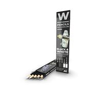 AK Interactive Weathering Crayon Set AK10039 Noir et Blanc Couleurs Ombres et Effets Set