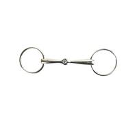 AK Loose Ring, Mors Filet Simple Brisure en Acier Inoxydable Horse Bits AKRS-2639 (4.75'', Silver)