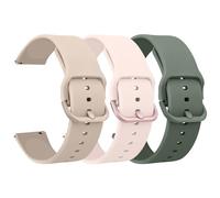 AK Lot de 3 bracelets de montre 20 mm et 22 mm pour homme et femme, bracelet de rechange pour montre intelligente, en silicone doux pour la peau, libération rapide, bracelet de montre intelligente,