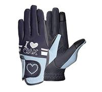 AK Love Horse Riding Gloves Gants d’équitation pour Femmes, Hommes et Enfants pour Toutes Les Saisons AKRS-6388 (Marine/Ciel, XS)