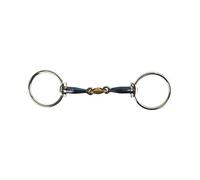 AK Mors d'équitation à anneau lâche et à double brisure avec tête conique Horse Bits AKRS-2606 (4.50'', Blue/Silver)