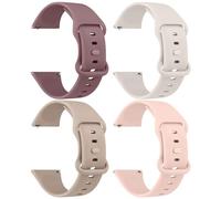 AK Pack 4 Bracelets de Montres Silicone avec Nouvelle Boucle 20mm 22mm, Remplacement Dégagement Rapide pour Femme Homme 20mm, 22mm (20mm, Fumée Violette/Rose/Starlight/Thé au Lait)