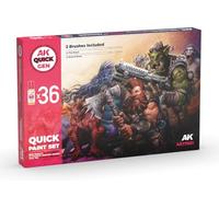 AK Interactive – Set de peinture Quick Gen AK17601 – 36 couleurs (36x18 ml) + 2 pinceaux