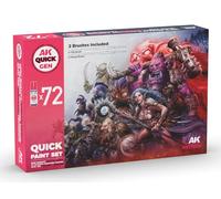 Ak Interactive Quick Gen - Quick Paint Set (Set 72 Refs + 2 Medium + 2 Brush)