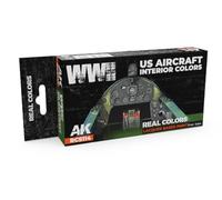 AK Real Colors RCS114 Lot de 6 couleurs d'intérieur pour avions américains de la Seconde Guerre mondiale (6 x 17 ml)