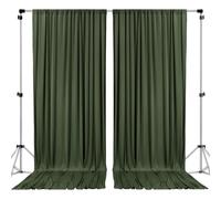 AK Trading CO. 10 pieds x 10 pieds Olive Ifr Polyester Backdrop Drapes rideaux Conseils avec poches de tige - Ceremonie de mariage Party Home Win