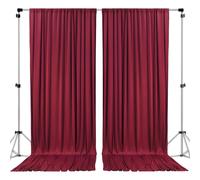 AK Trading CO. 10 pieds x 10 pieds Polyester Felt Drapes rideaux Panneaux avec poches de tige - Ceremonie de mariage Party Home Window Decoration