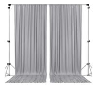 AK Trading CO. 10 pieds x 8 pieds IFR Polyester Backdrop Drapes rideaux Conseils avec poches de tige - Ceremonie de mariage Party Home Window Dec