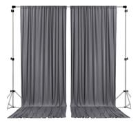 AK Trading CO. 10 pieds x 8 pieds IFR Polyester Backdrop Drapes rideaux Panneaux avec poches de tige - Ceremonie de mariage Party Home Window Dec