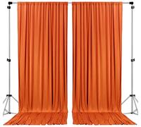 AK TRADING CO. Rideaux de 3 x 3 m en Polyester avec Poches à tringles, décoration de Mariage, de cérémonie, de Maison, de fenêtre - Orange