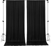AK TRADING CO. Rideaux de Fond en Polyester avec Passe-Tringle - 3 m de Large x 3,7 m de Long - Décoration de fenêtre de Maison - Noir