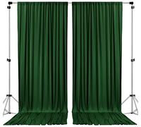 AK TRADING CO. Rideaux de Fond en Polyester avec Passe-Tringle - 3 x 2,4 m - pour cérémonie de Mariage, fête, décoration de fenêtre - Vert Chasseur