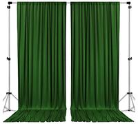 AK TRADING CO. Rideaux de Fond en Polyester avec Passe-Tringle - 3 x 3 m - pour cérémonie de Mariage, fête, décoration de fenêtre - Vert vallée