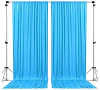 AK TRADING CO. Rideaux de Fond en Polyester avec Passe-Tringle - 3 x 3 m - pour cérémonie de Mariage, fête, décoration de fenêtre - Turquoise