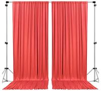 AK TRADING CO. Rideaux de Fond en Polyester Corail avec Passe-Tringle, 3 x 3 m, décoration de fenêtre pour cérémonie de Mariage, fête