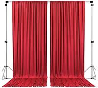 AK TRADING CO. Rideaux de Fond en Polyester IFR avec Passe-Tringle, 3 m de Large x 3,7 m de Long, pour cérémonie de Mariage, fête, décoration de fenêtre de Maison (Rouge)