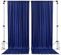 AK Trading CO. Rideaux pour Toile de Fond en Polyester avec Passe-Tringle, Parfaits pour fenêtre, comme décoration de cérémonie de Mariage ou de fête, 3 x 3 m, Bleu Marine