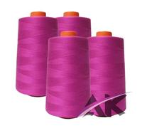AK Trading Lot de 4 cônes de fil à coudre tout usage en polyester haute résistance pour couture, matelassage, surjeteuse, surjeteuse, merrow et broderie à la main, rose vif
