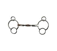 AK Universal Loose Ring Rotary Double Cooper Roller Snaffle Mors d'équitation Horse Bit AKRS-2617 (4.50'', Silver)