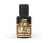 AK Weathering AK12107 PRECISION PANEL LINER - RAW UMBER GREENISH (30ml)
